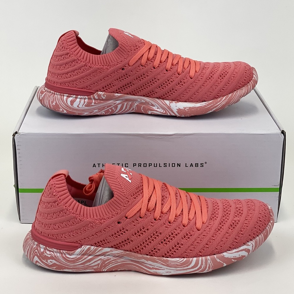 APL TechLoom Wave Shoes Womens Size 6 Fire Coral Marble Knit Lightweight Running